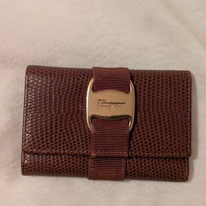Salvatore Ferragamo Key Case Leather Brown VGUC
